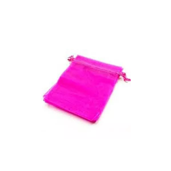 Sachet organza fuchsia h. 19,5 cm x l. 13 cm