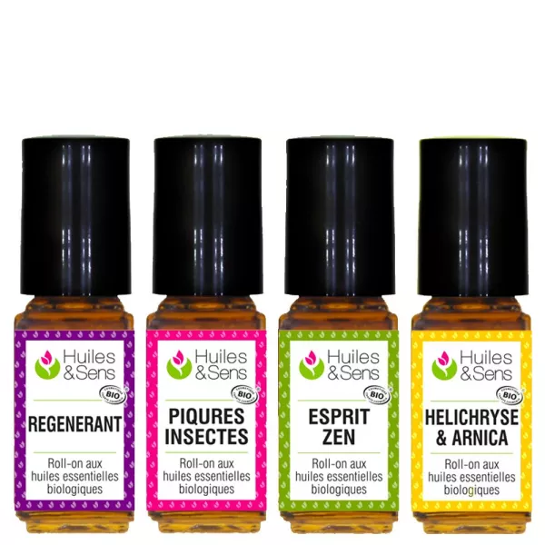 Pack 4 Roll-ons mit ätherischen Ölen