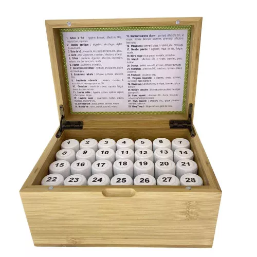 Coffret cadeau 28 huiles essentielles bio