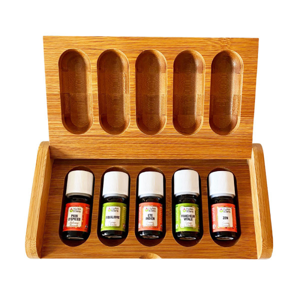 Coffret cadeau avec 5 mélanges d'huiles essentielles pour diffuseur